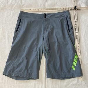 FOX RACING RANGER MOUNTAIN BIKE SHORTS Sz 36 w/o Liner Grey/Green adjustable